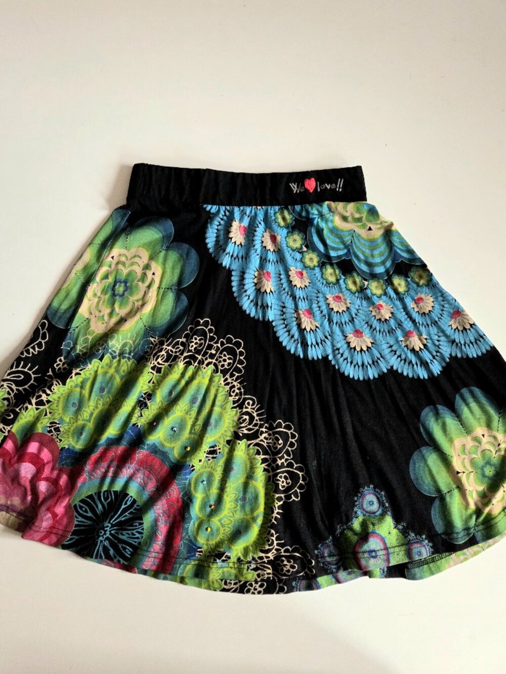 Desigual A-Line Multicolored High Waisted Skirt - Picture 1 of 12